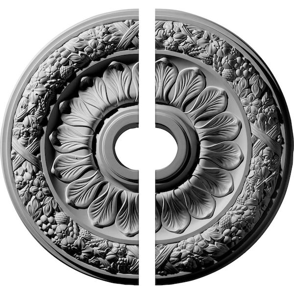 Ekena Millwork Swindon Ceiling Medallion, Two Piece (Fits Canopies up to 6 1/8"), 24"OD x 4"ID x 1 1/2"P CM24SW2 - main
